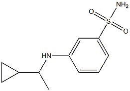 3-[(1-cyclopropylethyl)amino]benzene-1-sulfonamide,,结构式