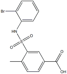 3-[(2-bromophenyl)sulfamoyl]-4-methylbenzoic acid 化学構造式