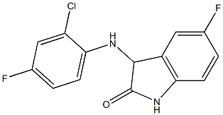 3-[(2-chloro-4-fluorophenyl)amino]-5-fluoro-2,3-dihydro-1H-indol-2-one 结构式