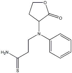 3-[(2-oxooxolan-3-yl)(phenyl)amino]propanethioamide Structure