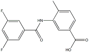 3-[(3,5-difluorobenzene)amido]-4-methylbenzoic acid 结构式