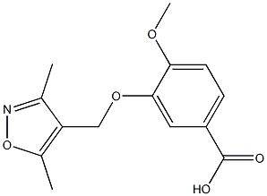 3-[(3,5-dimethyl-1,2-oxazol-4-yl)methoxy]-4-methoxybenzoic acid 结构式