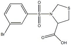 3-[(3-bromobenzene)sulfonyl]-1,3-thiazolidine-4-carboxylic acid 化学構造式
