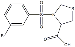 3-[(3-bromobenzene)sulfonyl]-1,3-thiazolidine-4-carboxylic acid|