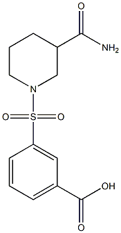 3-[(3-carbamoylpiperidine-1-)sulfonyl]benzoic acid 结构式
