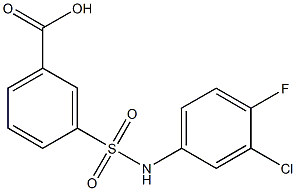 3-[(3-chloro-4-fluorophenyl)sulfamoyl]benzoic acid 化学構造式