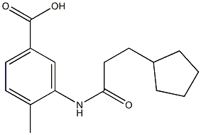 3-[(3-cyclopentylpropanoyl)amino]-4-methylbenzoic acid Struktur