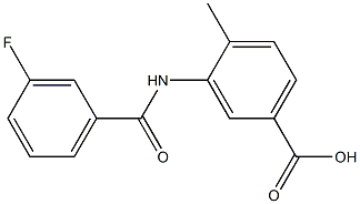 3-[(3-fluorobenzoyl)amino]-4-methylbenzoic acid 化学構造式