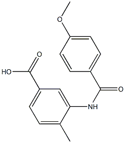 3-[(4-methoxybenzoyl)amino]-4-methylbenzoic acid,,结构式