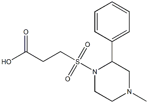 3-[(4-methyl-2-phenylpiperazine-1-)sulfonyl]propanoic acid,,结构式