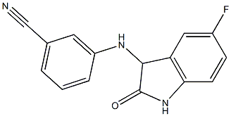 3-[(5-fluoro-2-oxo-2,3-dihydro-1H-indol-3-yl)amino]benzonitrile 化学構造式