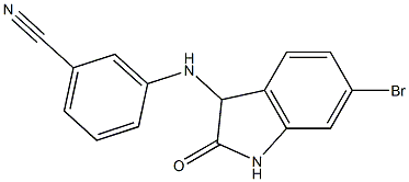 3-[(6-bromo-2-oxo-2,3-dihydro-1H-indol-3-yl)amino]benzonitrile 化学構造式