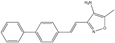 3-[(E)-2-(1,1'-biphenyl-4-yl)vinyl]-5-methylisoxazol-4-amine 结构式
