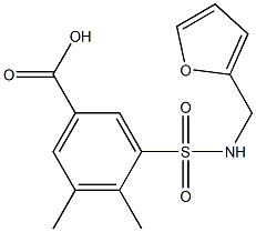 3-[(furan-2-ylmethyl)sulfamoyl]-4,5-dimethylbenzoic acid Structure