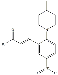 3-[2-(4-methylpiperidin-1-yl)-5-nitrophenyl]prop-2-enoic acid,,结构式