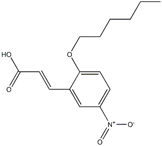 3-[2-(hexyloxy)-5-nitrophenyl]prop-2-enoic acid,,结构式