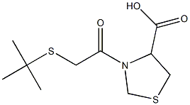 3-[2-(tert-butylsulfanyl)acetyl]-1,3-thiazolidine-4-carboxylic acid 化学構造式