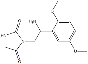 3-[2-amino-2-(2,5-dimethoxyphenyl)ethyl]imidazolidine-2,4-dione 化学構造式