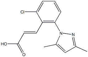 3-[2-chloro-6-(3,5-dimethyl-1H-pyrazol-1-yl)phenyl]prop-2-enoic acid,,结构式