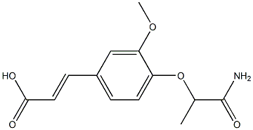 3-[4-(1-carbamoylethoxy)-3-methoxyphenyl]prop-2-enoic acid Structure