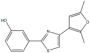 3-[4-(2,5-dimethylfuran-3-yl)-1,3-thiazol-2-yl]phenol,,结构式