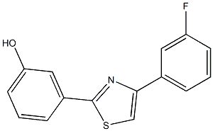 3-[4-(3-fluorophenyl)-1,3-thiazol-2-yl]phenol,,结构式