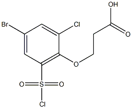 3-[4-bromo-2-chloro-6-(chlorosulfonyl)phenoxy]propanoic acid,,结构式