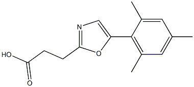 3-[5-(2,4,6-trimethylphenyl)-1,3-oxazol-2-yl]propanoic acid,,结构式