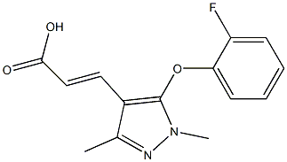 3-[5-(2-fluorophenoxy)-1,3-dimethyl-1H-pyrazol-4-yl]prop-2-enoic acid Struktur