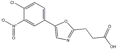 3-[5-(4-chloro-3-nitrophenyl)-1,3-oxazol-2-yl]propanoic acid 化学構造式