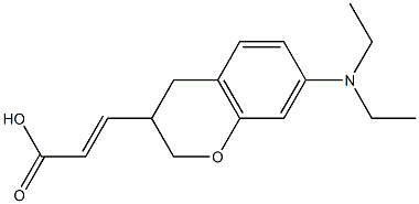 3-[7-(diethylamino)-3,4-dihydro-2H-chromen-3-yl]acrylic acid Struktur