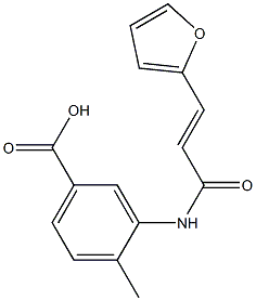 3-{[(2E)-3-(2-furyl)prop-2-enoyl]amino}-4-methylbenzoic acid Struktur