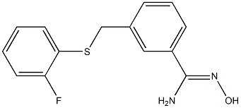 3-{[(2-fluorophenyl)sulfanyl]methyl}-N'-hydroxybenzene-1-carboximidamide Structure