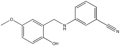 3-{[(2-hydroxy-5-methoxyphenyl)methyl]amino}benzonitrile 化学構造式