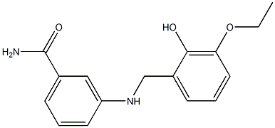 3-{[(3-ethoxy-2-hydroxyphenyl)methyl]amino}benzamide Structure