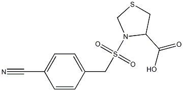 3-{[(4-cyanophenyl)methane]sulfonyl}-1,3-thiazolidine-4-carboxylic acid Struktur