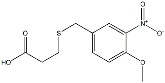 3-{[(4-methoxy-3-nitrophenyl)methyl]sulfanyl}propanoic acid,,结构式