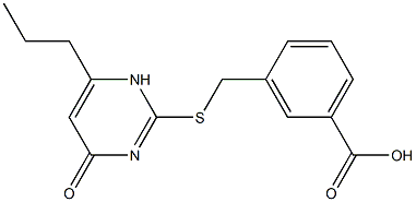 3-{[(4-oxo-6-propyl-1,4-dihydropyrimidin-2-yl)sulfanyl]methyl}benzoic acid Struktur