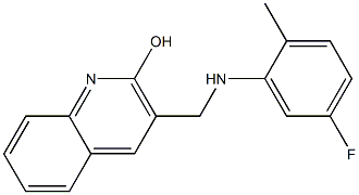 3-{[(5-fluoro-2-methylphenyl)amino]methyl}quinolin-2-ol Struktur