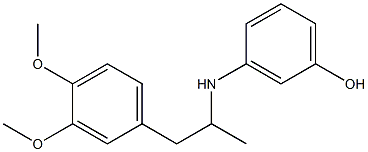 3-{[1-(3,4-dimethoxyphenyl)propan-2-yl]amino}phenol 结构式