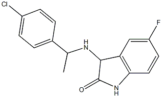 3-{[1-(4-chlorophenyl)ethyl]amino}-5-fluoro-2,3-dihydro-1H-indol-2-one Struktur