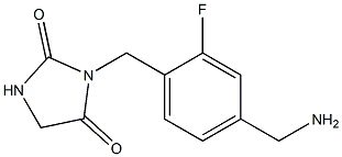 3-{[4-(aminomethyl)-2-fluorophenyl]methyl}imidazolidine-2,4-dione Structure