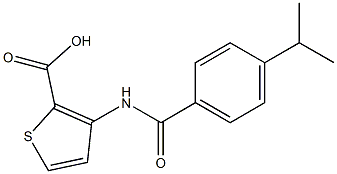 3-{[4-(propan-2-yl)benzene]amido}thiophene-2-carboxylic acid,,结构式