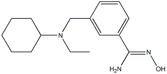 3-{[cyclohexyl(ethyl)amino]methyl}-N'-hydroxybenzenecarboximidamide,,结构式