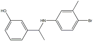 3-{1-[(4-bromo-3-methylphenyl)amino]ethyl}phenol,,结构式