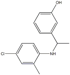 3-{1-[(4-chloro-2-methylphenyl)amino]ethyl}phenol,,结构式