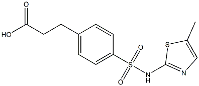 3-{4-[(5-methyl-1,3-thiazol-2-yl)sulfamoyl]phenyl}propanoic acid 化学構造式