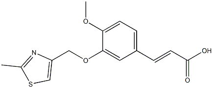 3-{4-methoxy-3-[(2-methyl-1,3-thiazol-4-yl)methoxy]phenyl}prop-2-enoic acid,,结构式