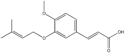 3-{4-methoxy-3-[(3-methylbut-2-en-1-yl)oxy]phenyl}prop-2-enoic acid Struktur