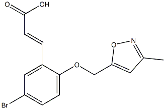 3-{5-bromo-2-[(3-methyl-1,2-oxazol-5-yl)methoxy]phenyl}prop-2-enoic acid,,结构式